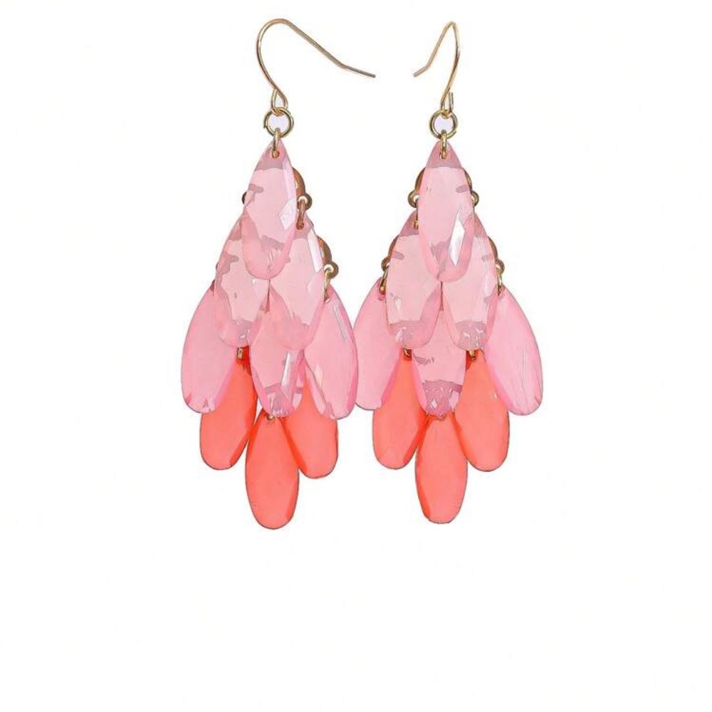 Pink Geometric Acrylic Earrings